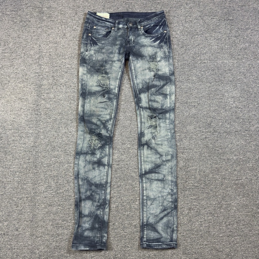 Machine Nouvelle Mode Women Size 26 Jeans Distressed Skinny Low Rise (27x32.5)
